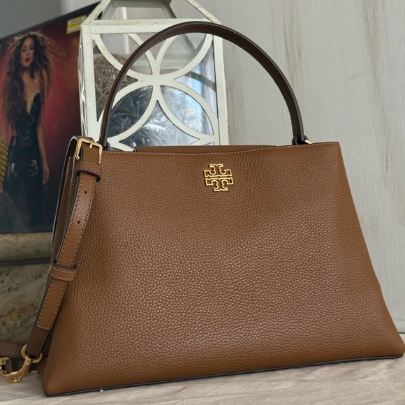 868+! New Tory Burch Britten in moose Leather Satchel and Britten cardholder - Picture 11 of 16